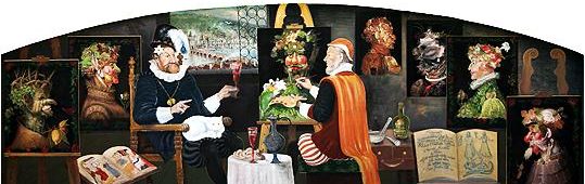 Jeho Výsost sedí modelem slavnému italskému malíři Guiseppe Arcimboldovi - Rodinný hotel v Praze 8 (Březiněves) - GOLDEN GOLEM Hotel