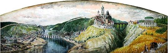 Dobový pohled na Karlův most a Pražský hrad z Letné(L.P 1610), Belveder  - Rodinný hotel v Praze 8 (Březiněves) - GOLDEN GOLEM Hotel