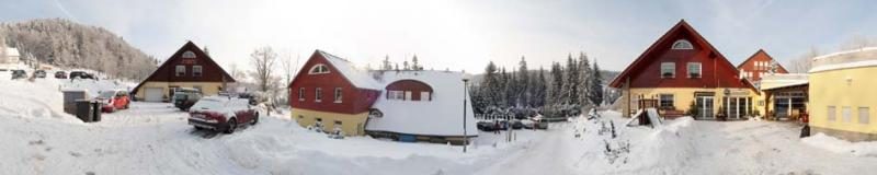 Pension UKO - Panoramabild - Winter 2010 - Penzion Uko - Bedrichov im Isergebirge