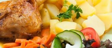 Roast pork with potatoes - Penzion Uko - Bedrichov in Jizera Mountains