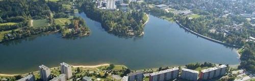 Jablonecká přehrada - letecký snímek - Penzion Uko