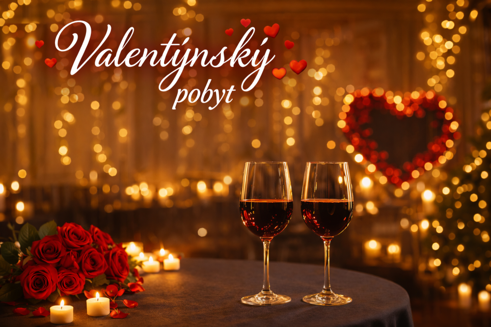 Romantika kousek od Prahy na 1 noc s tříchodovou večeří při svíčkách pro 2 osoby