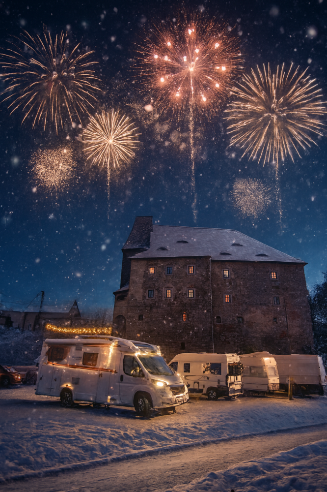 Silvestr pod hvězdami na Hradě Vildštejn – pro karavanisty (od 2 nocí / 3990 Kč na osobu)