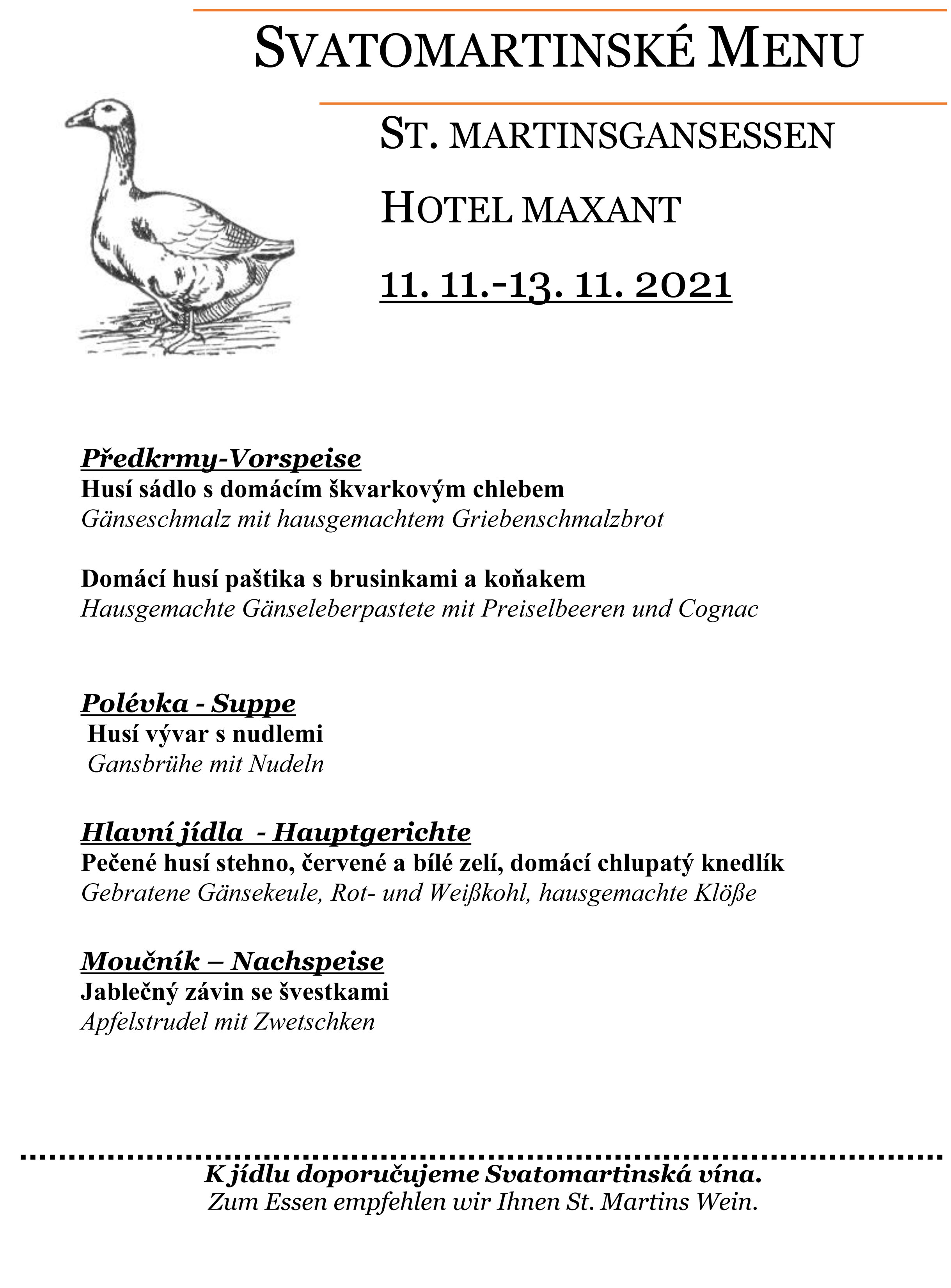 Husi hody v hotelu Maxant
