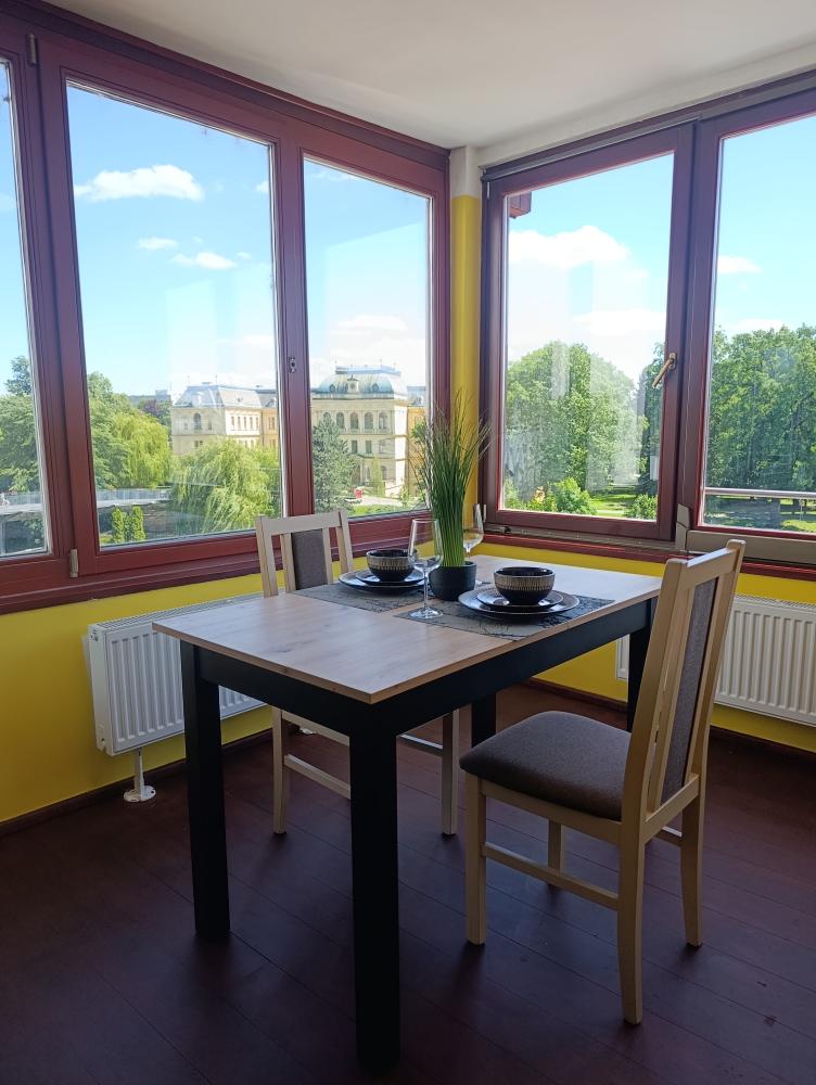 Apartmán s kuchyňským koutem 1+kk - výhled na řeku