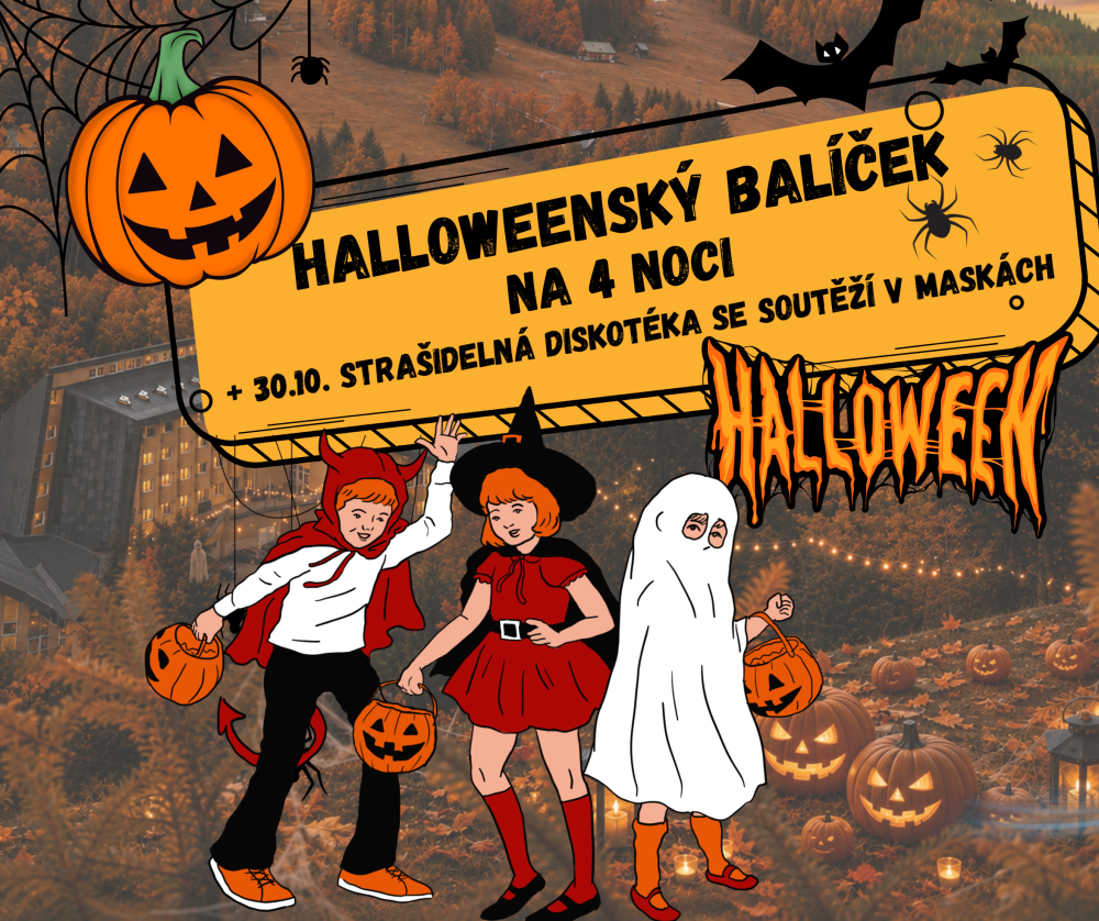 Halloweenský balíček 4 noci s light all inclusive nápoji k večeři a neomezeným wellness