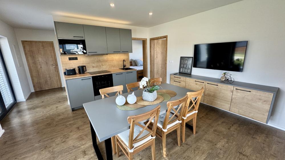 A1: Dvoupokojový apartmán s kuchyní a terasou