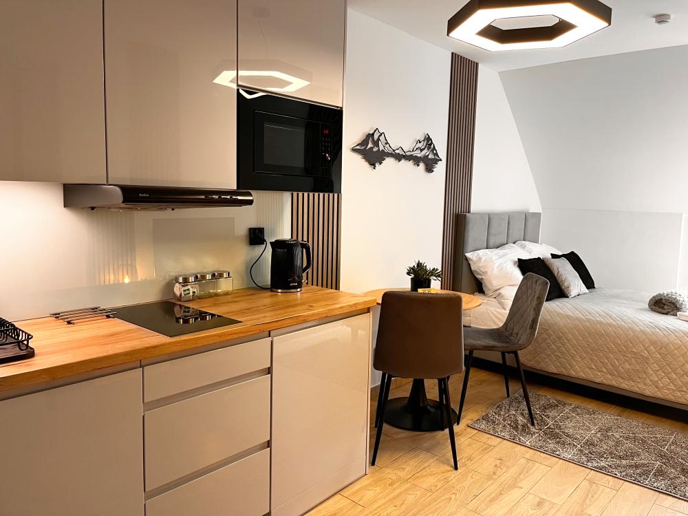 Apartament 2 osobowy widok ze wspólnego tarasu na Pieniny