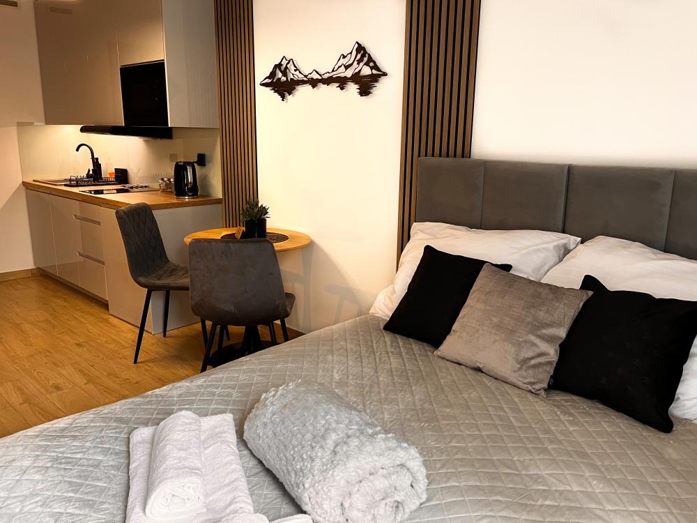 Apartament 2 osobowy widok ze wspólnego tarasu na Pieniny