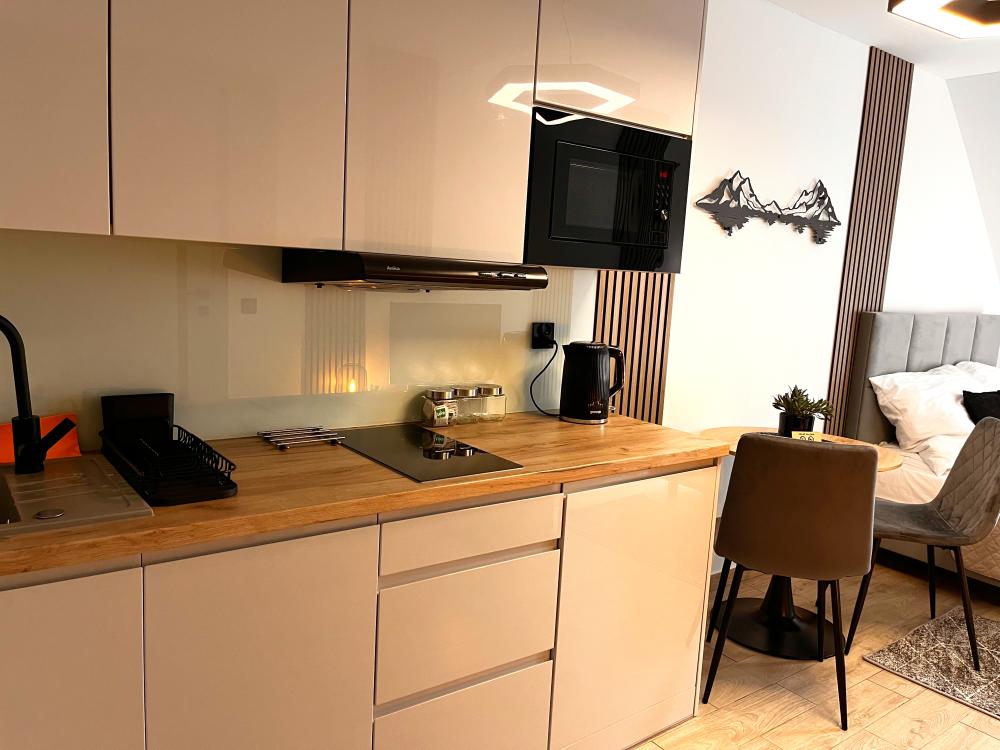 Apartament 2 osobowy widok ze wspólnego tarasu na Pieniny