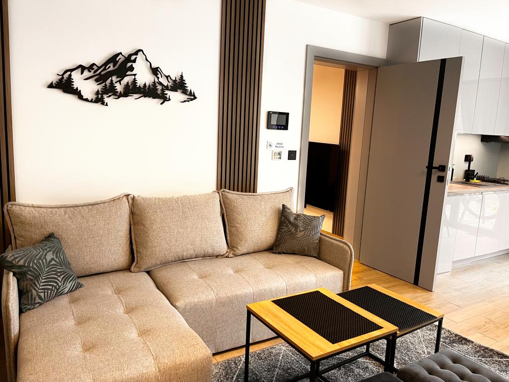 Apartament 4 osobowy widok ze wspólnego tarasu na Pieniny