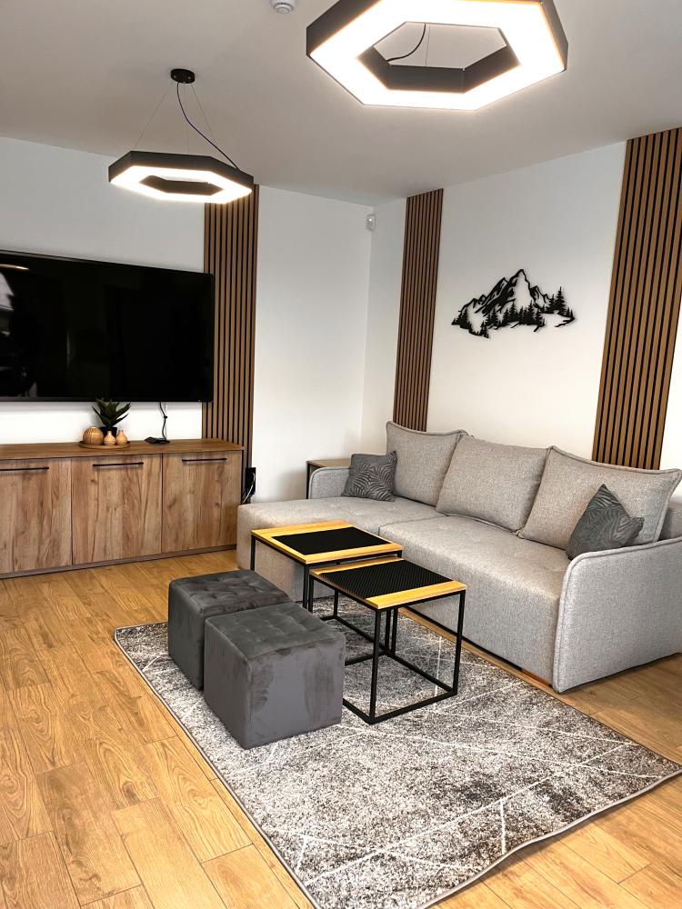 Apartament 4 osobowy widok ze wspólnego tarasu na Pieniny