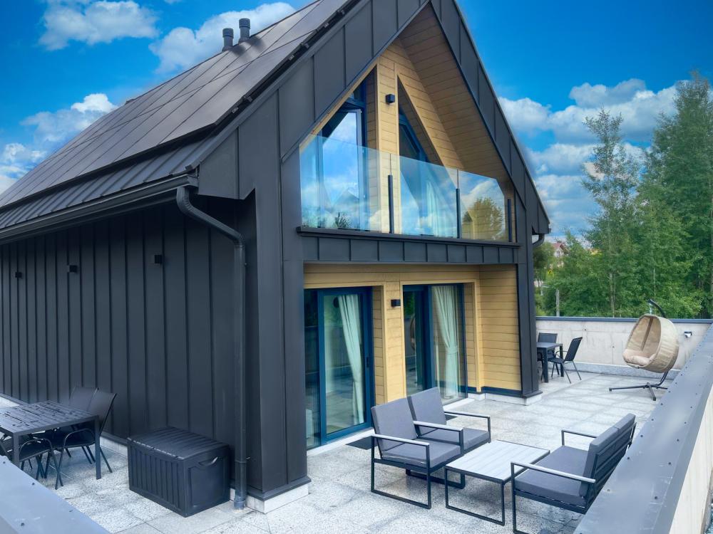 Apartament 4 osobowy widok ze wspólnego tarasu na Pieniny