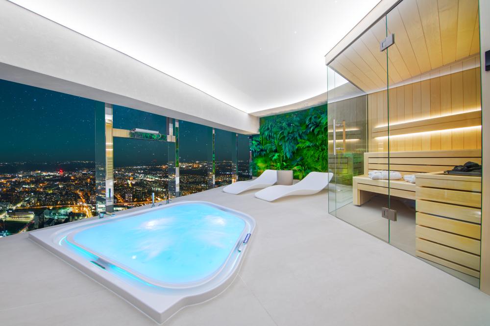 Apartament “Oasis” z Jakuzzi i Sauną na 48 piętrze