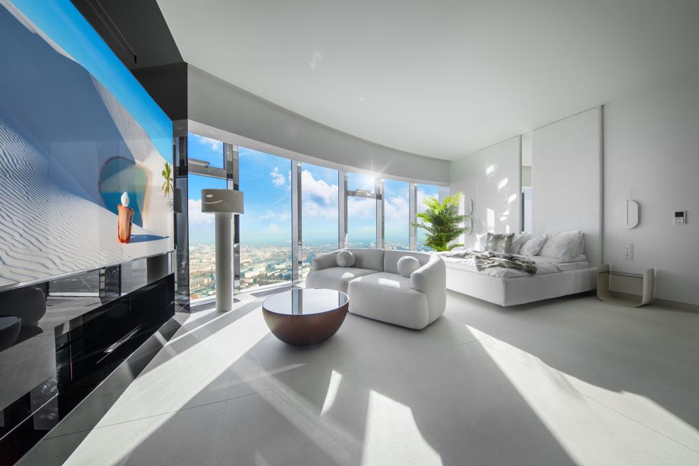 Apartament “Cave” z Jakuzzi i Sauną na 48 piętrze