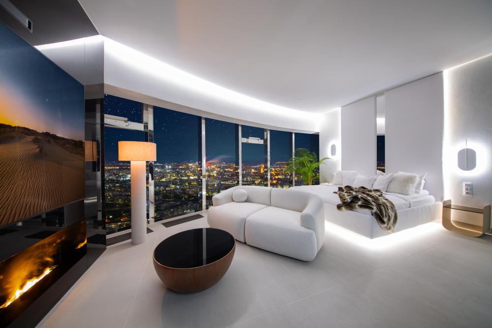 Apartament “Cave” z Jakuzzi i Sauną na 48 piętrze