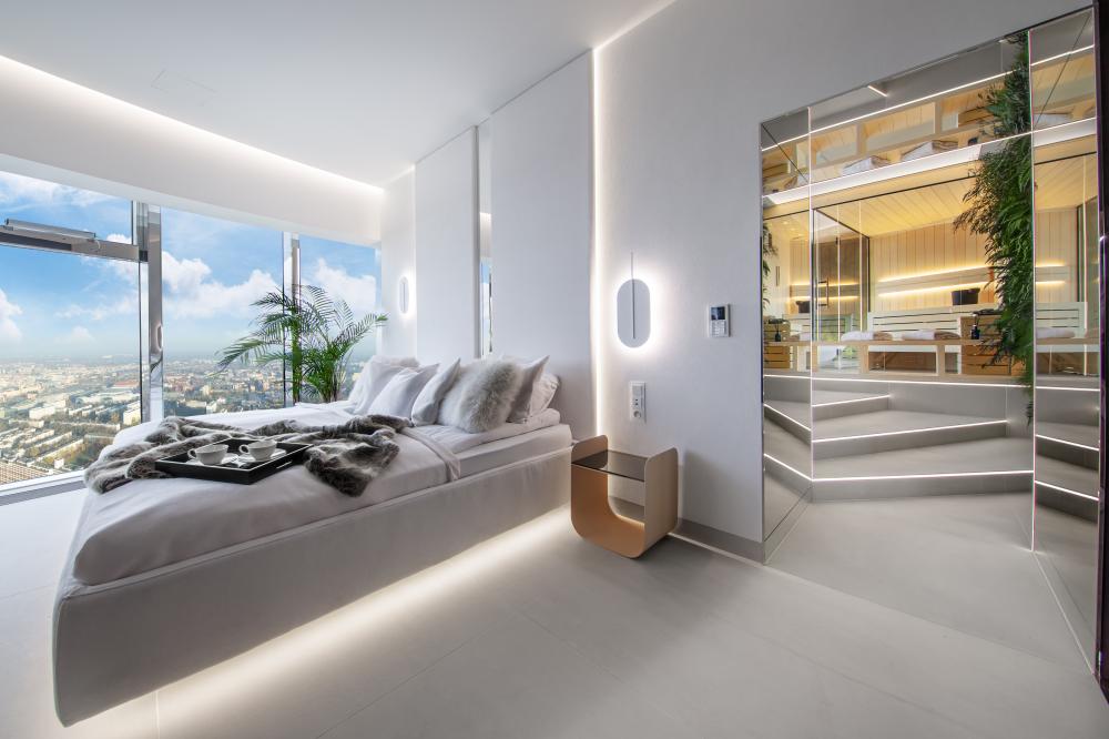Apartament “Cave” z Jakuzzi i Sauną na 48 piętrze