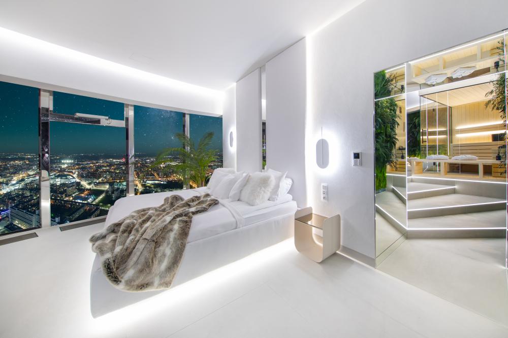 Apartament “Cave” z Jakuzzi i Sauną na 48 piętrze