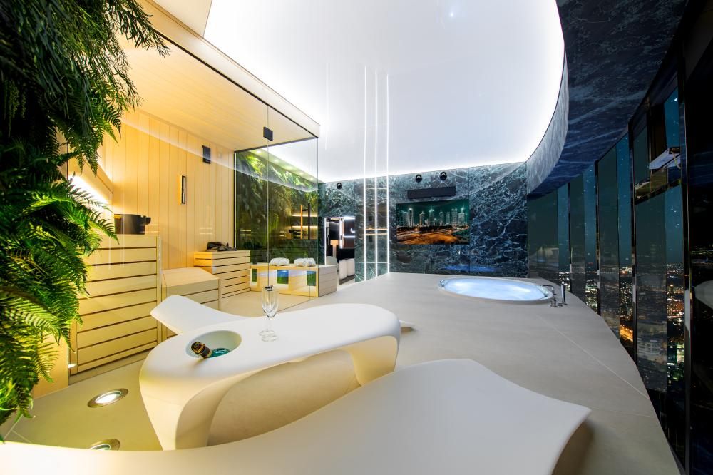 Apartament “Cave” z Jakuzzi i Sauną na 48 piętrze