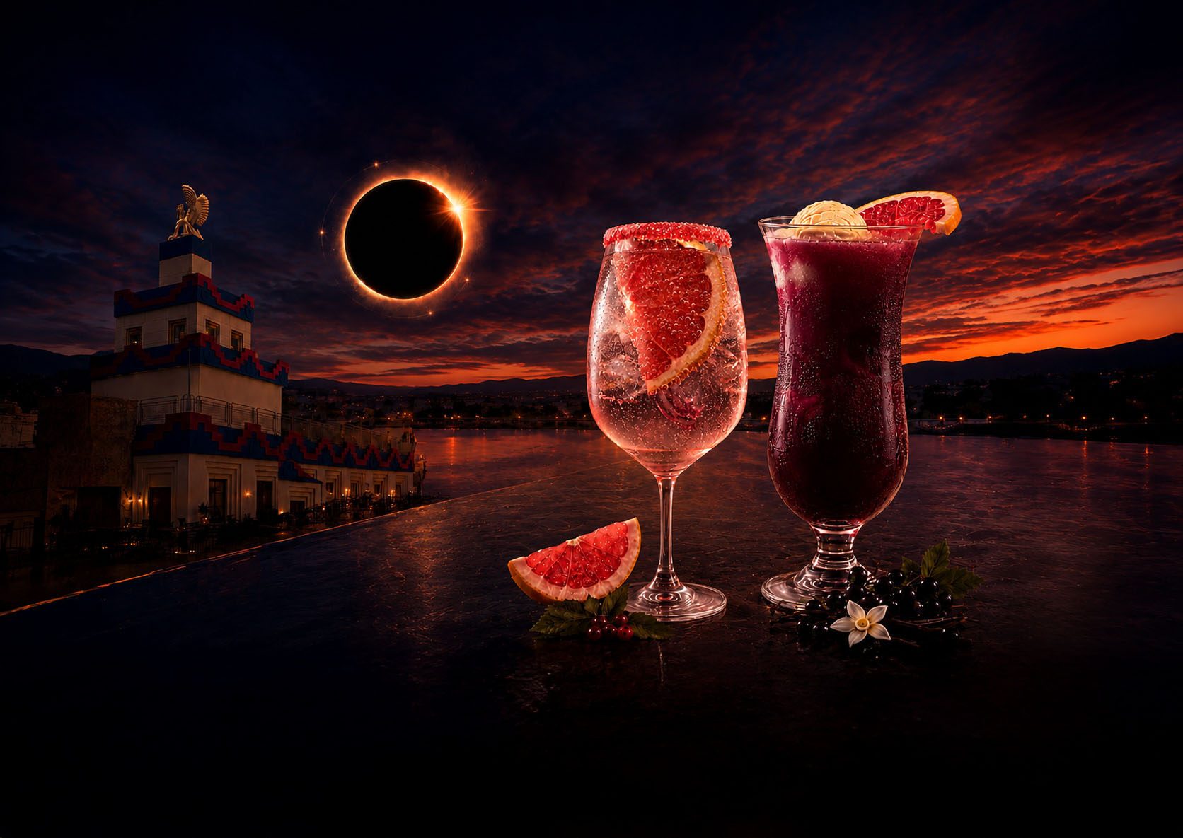 Raise a glass with us to the partial solar eclipse!