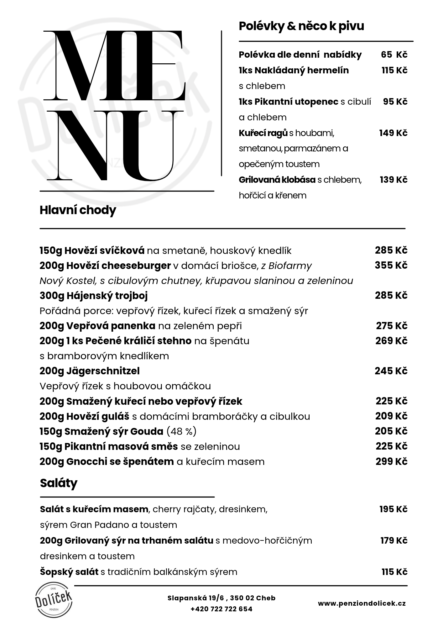 Máme nové menu! Přijďte ochutnat 