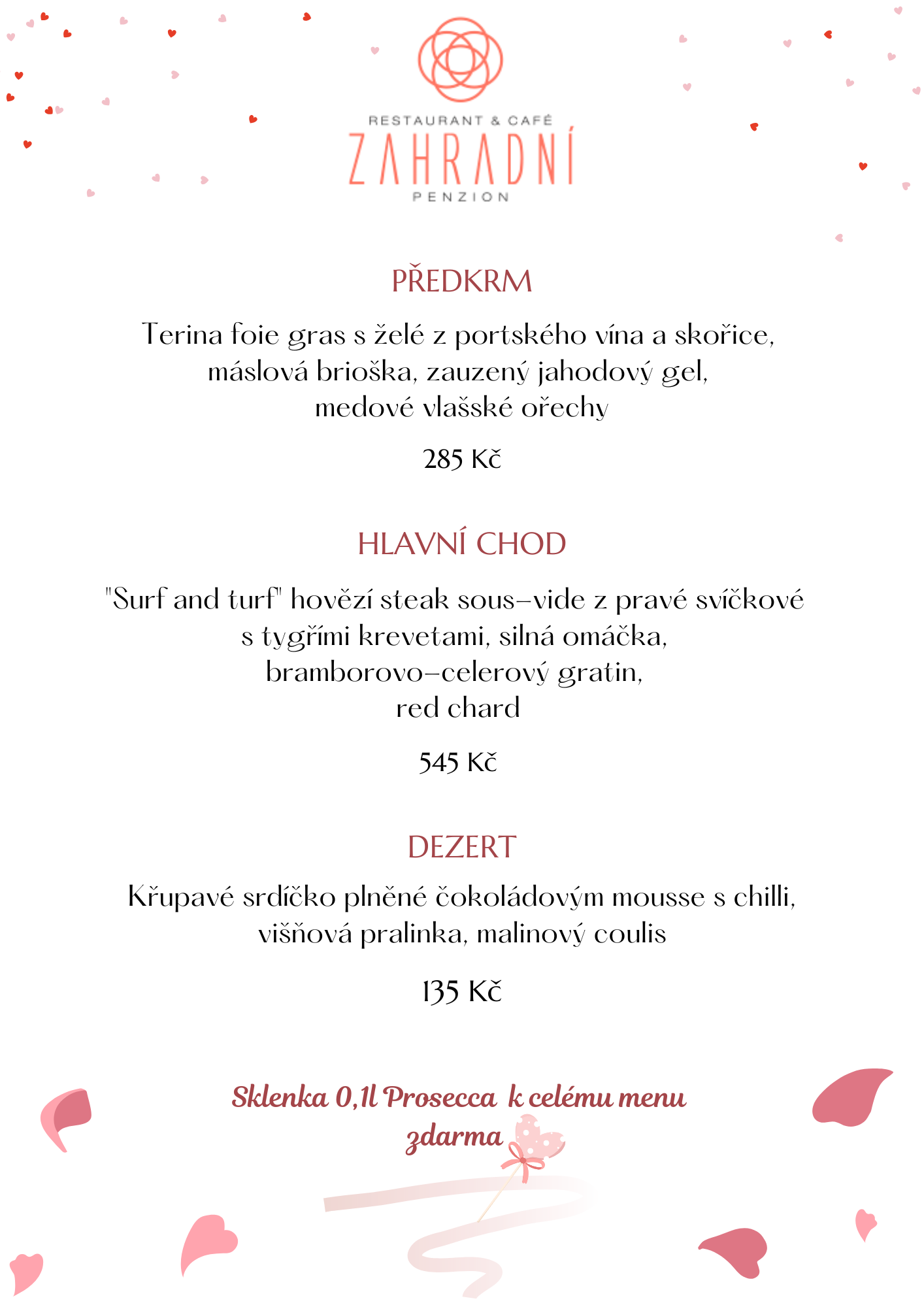 Valentýnské Menu 2025