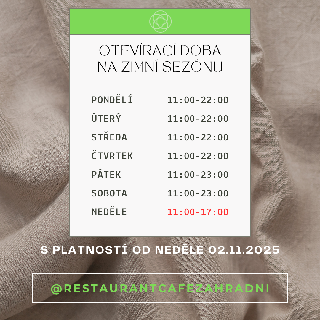 Otevírací doba zimní sezóna 2025-2026