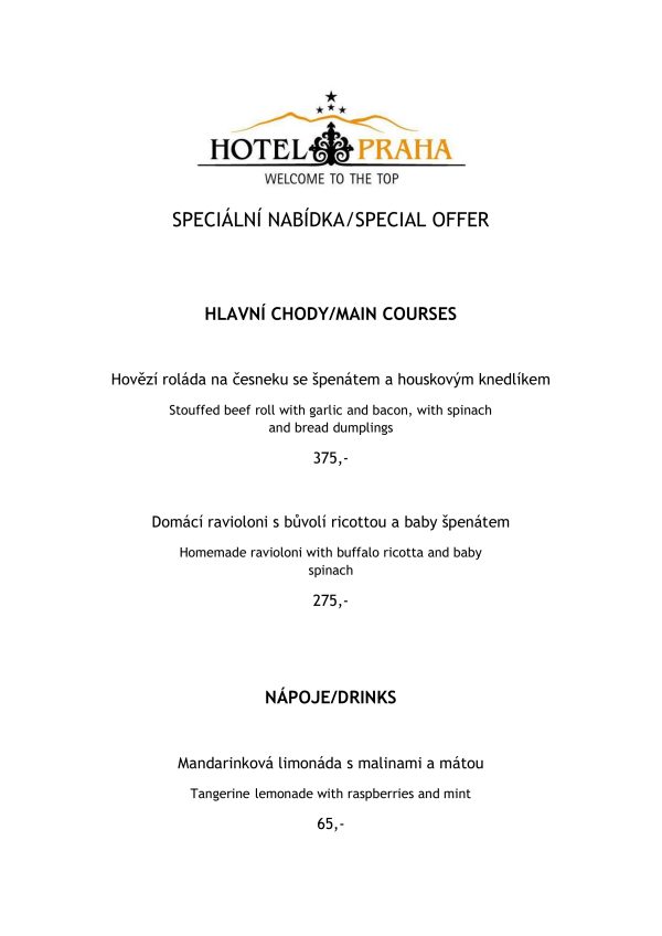 Speciální nabídka od 14.5. do 24.5.2026!